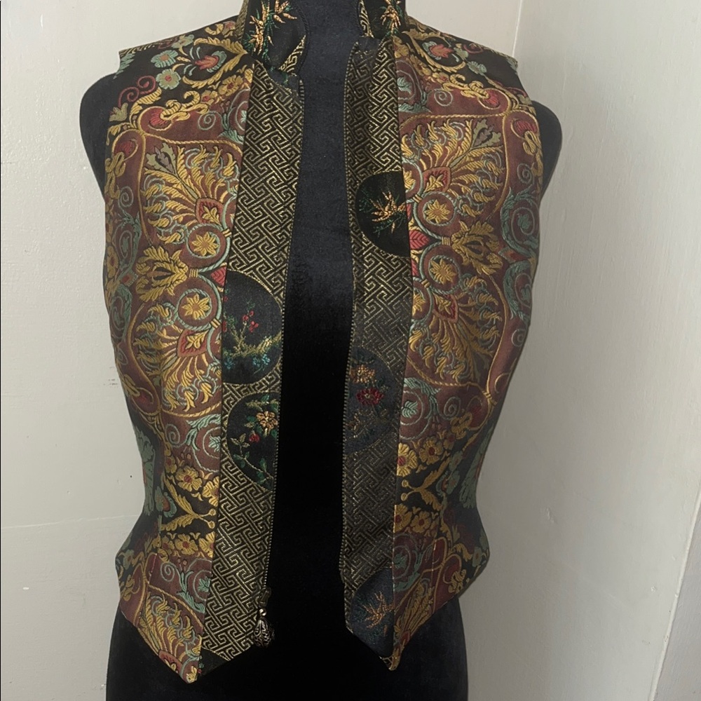 Elegant Multicolor Brocade Vest